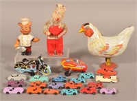 Lot of Vintage Tin and Metal Toys.