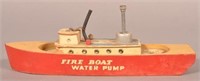 Keystone "Fire Boat Water Pump" Painted wood Toy.