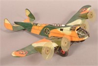 Marx Four Engine Army Bomber Tin Litho Wind-up Toy