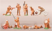 Ten U.S. WW1 Painted Cast Metal Toy Soldiers.