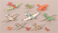 Eleven Various Vintage Metal Airplanes.