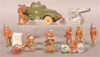 Ten U.S. WW1 Painted Cast Metal Toy Soldiers.