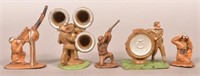 Five Vintage Rubber Toy Soldiers.