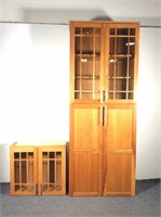 2 Cabinets, Cherry Natural / Medium Wood