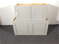 2 Cabinets, Light Grey Panel Doors