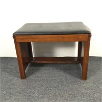 Wood Bench with Vinyl Seat