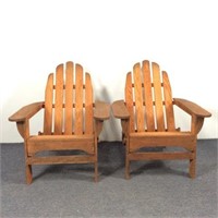 2 Redwood Adirondack Chairs