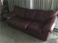 worn leather couch