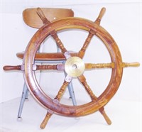 Wood & Brass Ship's Wheel
