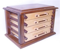 Custom Made Wood Jewelry Box, Lined Drawers Nice!