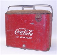 Vtg Metal Coca Cola Portable Cooler