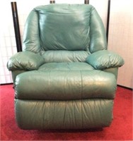 Teal Colored Leather Reclining Chair