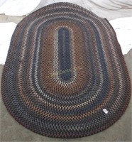 Large Vintage Oval Braided Rug