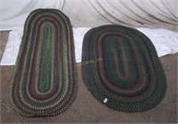 2 Vintage Oval Braided Rug