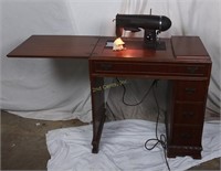 Vintage Kenmore Sewing Machine In Wood Cabinet