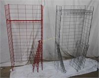 Pair Of Collapsible Metal Wire Shelving Units