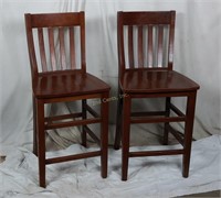 Pair Of Wood Apple Marti Barstools