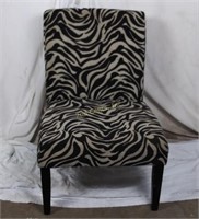 Zebra Patterned Wide Padded Chair