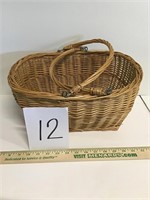 Vintage Wicker Basket with Handles