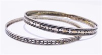 Vtg Sterling Silver 925 Bangle Bracelets 11.5g