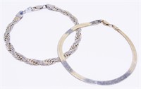 Gold Plate & 2-Tone Silver 925 Bracelets 10.8g
