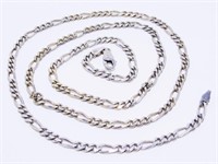 24" Sterling Silver 925 Figaro Necklace 15g