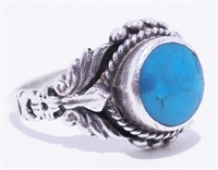 Turquoise Sterling Silver 925 Ring Sz 8 4.2g
