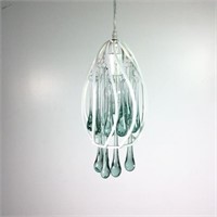 White Iron Pendant Lamp, with Crystals