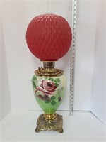 Hand Painted Antique Oil Lamp