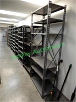 Row of Misc Metal Shelving 8 Count