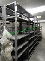 Row of Misc Metal Shelving 5 Count