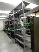 Row of Misc Metal Shelving 7 Count