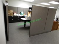 Steelcase Cubicle Office Desk and Over Counter Cab