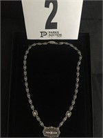 14K White Gold European Antique Diamond Necklace