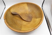 Wooden Bowl and Paddle