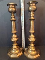 Large Heavy Brass Candle Stcks