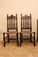 Pair of Antique Rush Bottom Chairs