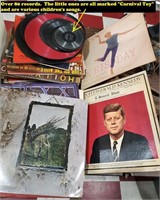 Appx 80 old records Kennedy Led Zeppelin etc