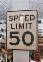 heavy old speed limit sign 50 mph