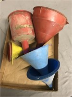 Assorted plastic funnels