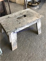 Wood stool, 14 x 24