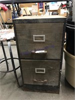2-drawer metal filing cabinet, rusted