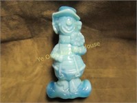 Vintage blue slag art glass clown figurine