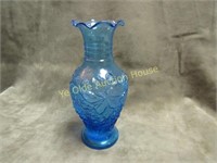 1970's imperial glass gooseberry blue sm vase