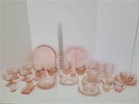 Pink Depression Glass Variety of Patterns