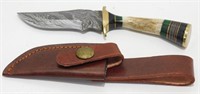 UD 6" Custom Handmade Damascus Art Hunting Knife
