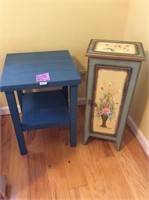 Plant table and tall cabinet