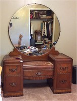Antique Vanity and beveled mirror