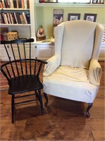 Wingback chair and Windsor chair