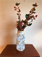 Oriental vase MACAU leaf design 14” tall x 6 in.²